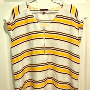 Zip Front Satin Gramercy Tee